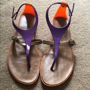 Women’s purple and orange sandals
